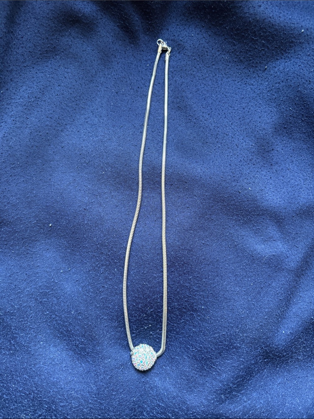 Joan Rivers Silver Pave Circle Pendant Necklace